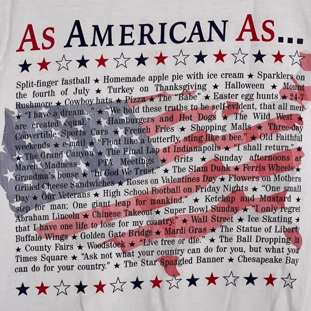As American As...Graphic Americana Adult XL Hanes T-Shirt